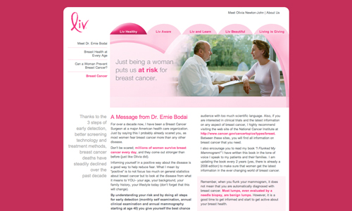LIV.COM FOR OLIVIA NEWTON-JOHN