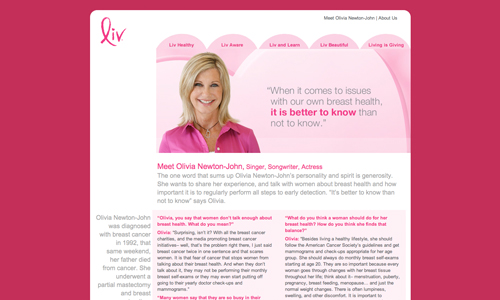 LIV.COM FOR OLIVIA NEWTON-JOHN